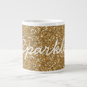 Gold Glam Imitate Glitzer Jumbo-Tasse