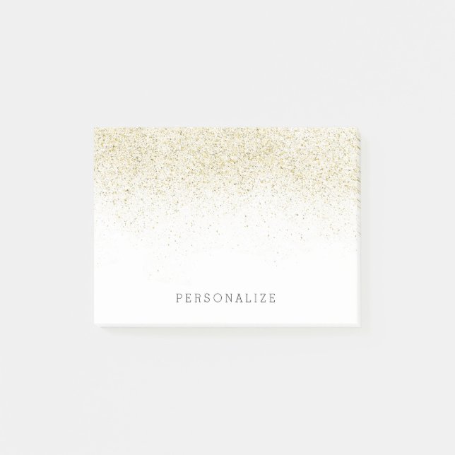 Gold Glam Imitate Glitzer Post-it Klebezettel (Vorderseite)