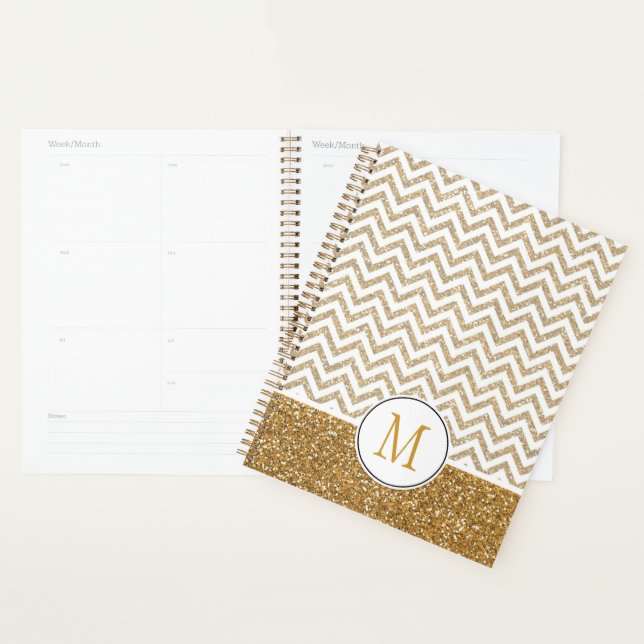 Gold Glam Imitate Glitzer Zickzack Planer (Anzeige)