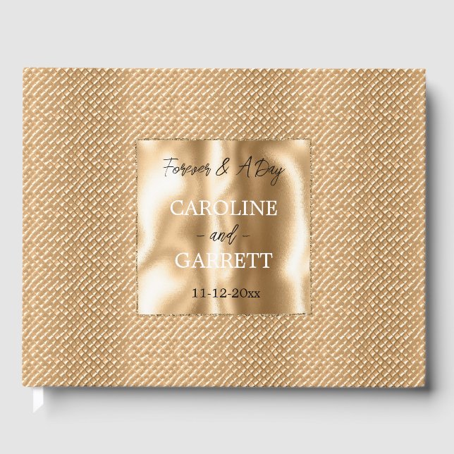 Gold Glam Imitate Textur Gästebuch (Vorderseite)