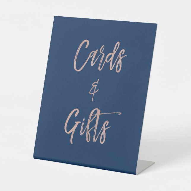 Gold-Glam-Karten und Geschenke-Tabletop-Zeichen fü Sockelschild (Vorderseite)