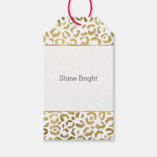 Gold Glam Leopard Print Geschenkanhänger