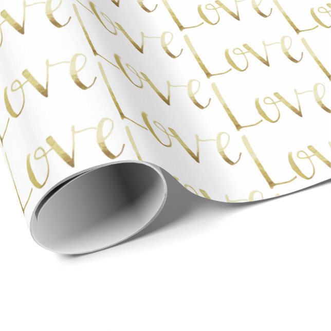 Gold Glam Liebe Wedding Geschenkpapier (Rolleneckpunkt)