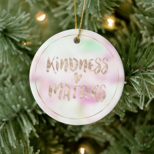 Gold Glam Mint Rosa Gefärbte Krawatte Kindness Mat Keramik Ornament (Baum)