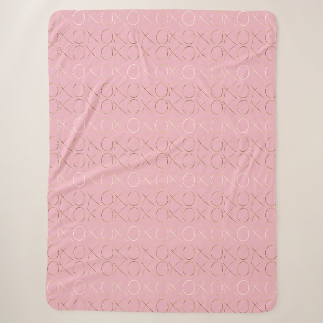 Gold Glam Pink XOXO Sherpadecke (Vorderseite)