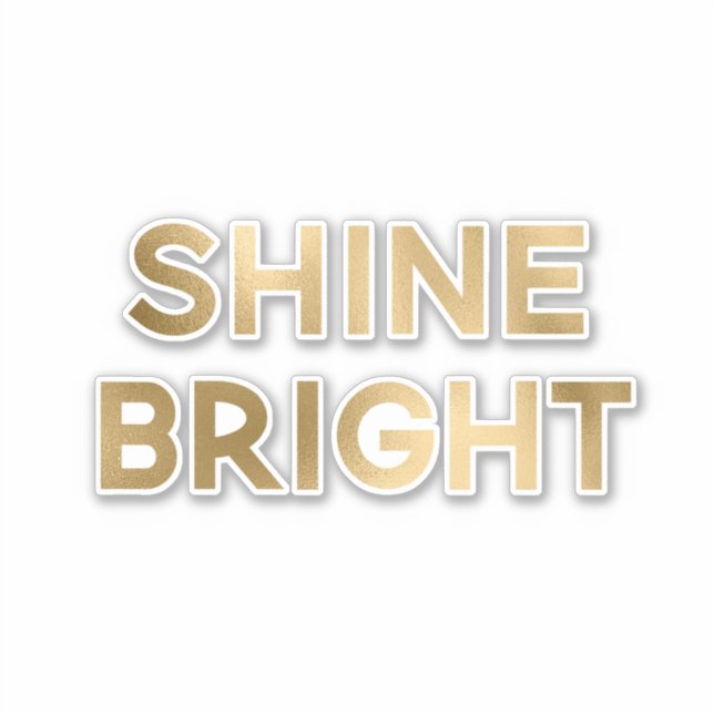 Gold Glam Shine Bright Weihnachten Aufkleber (Vorderseite)