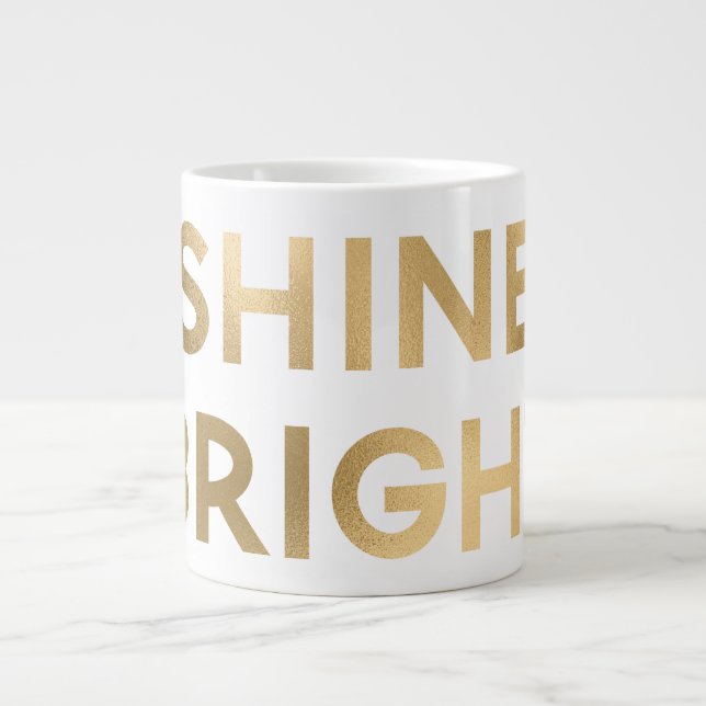 Gold Glam Shine Bright Weihnachten Jumbo-Tasse (Vorderseite)