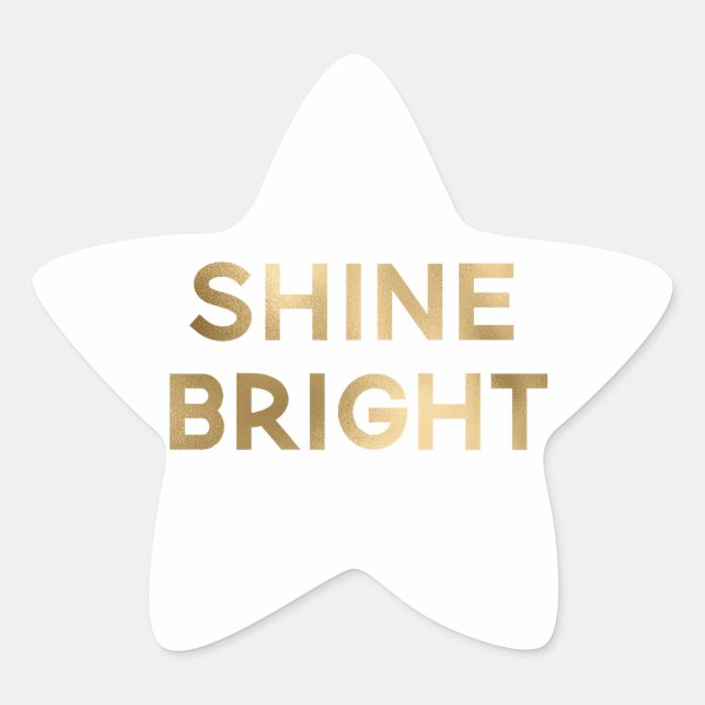 Gold Glam Shine Bright Weihnachten Stern-Aufkleber (Vorderseite)