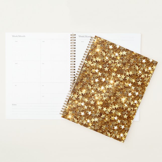 Gold Glam Sparkle Stars Planer (Anzeige)