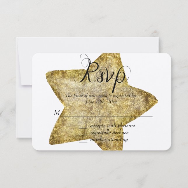 Gold Glam Star RSVP (Devant)