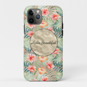 Gold Glam Tropisch Rosa Pfirsich Hibiskus          Case-Mate iPhone Hülle