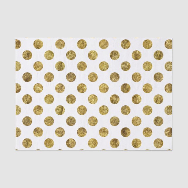 Gold Glam und weiße Punkte Seidenpapier (Vorderseite)