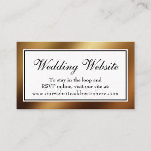 Gold Glam Wedding Website Einsteckkarte Begleitkarte