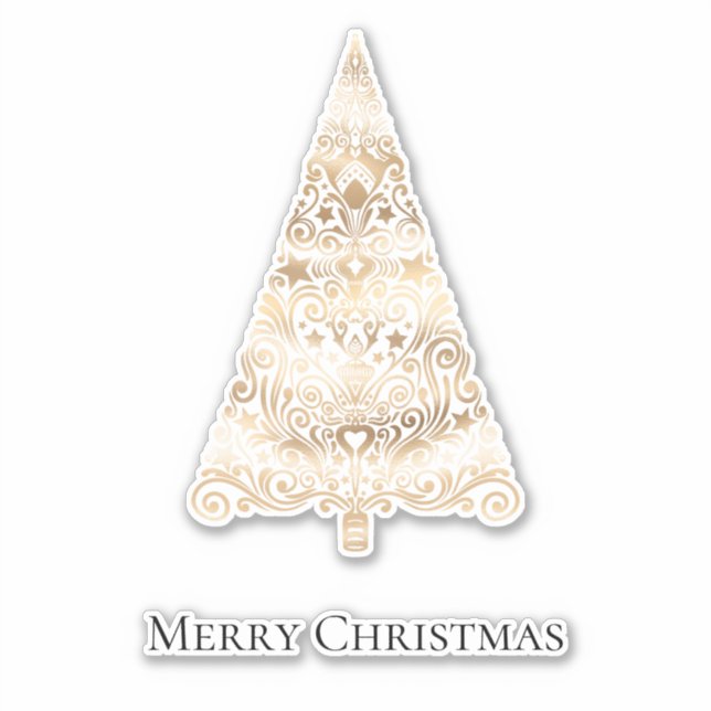 Gold Glam Weihnachtsbaum Aufkleber (Vorderseite)