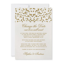 Gold Glamour Glitzer Confetti Ändern Sie das Datum