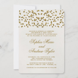 Gold Glamour Glitzer Confetti Hochzeit Einladung