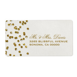 Gold Glamour Glitzer Confetti Labels