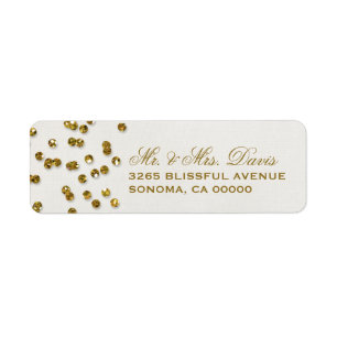 Gold Glamour Glitzer Confetti Labels
