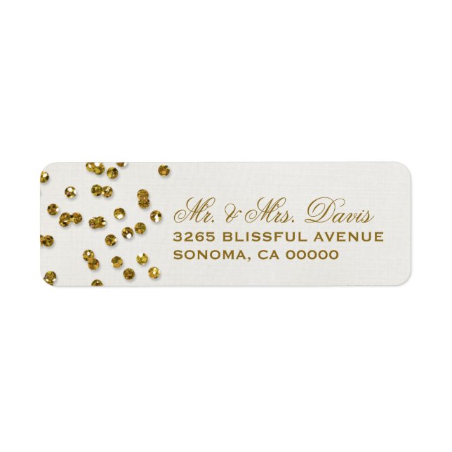 Gold Glamour Glitzer Confetti Labels (Vorne)