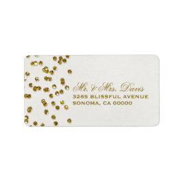 Gold Glamour Glitzer Confetti Labels Adressaufkleber