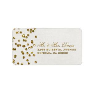 Gold Glamour Glitzer Confetti Labels Adressaufkleber