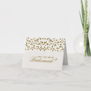 Gold Glamour Glitzer Confetti meine Bridesmaid Einladung