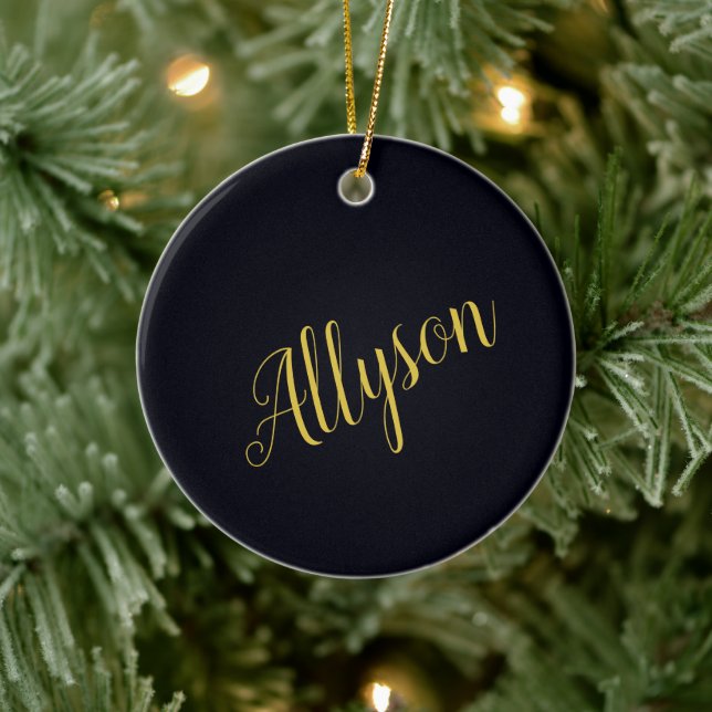 Gold Glamour personalisiert Keramik Ornament (Baum)