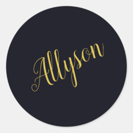 Gold Glamour personalisiert Runder Aufkleber