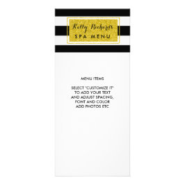 Gold Glamour Schwarz-weiß Stripes Salon Menü