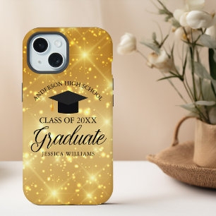 Gold Glanz Abschluss Chic Individueller Absolvent iPhone 15 Hülle