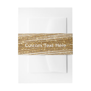Gold Glanz Gebürsteter Faux Glitter & Weiß Glamour Einladungsbanderole