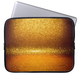 Gold glänzende Vintage-Lichter Textur. Weihnachten Laptopschutzhülle