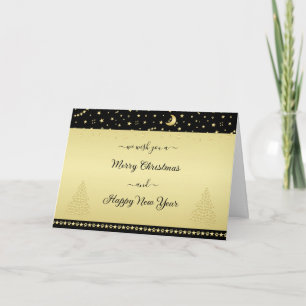 Gold glänzende Weihnachtssterne, Pfoten auf Gold u Einladung
