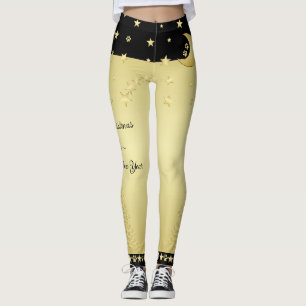Gold glänzende Weihnachtssterne, Pfoten auf Gold u Leggings