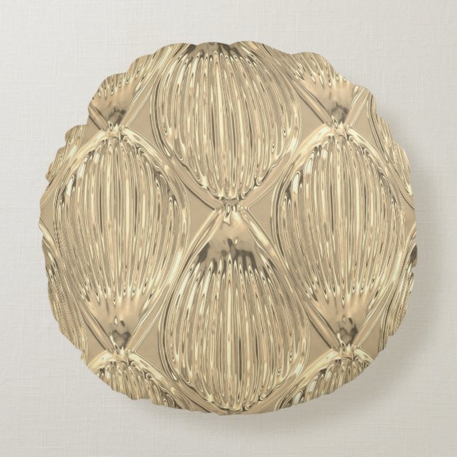 Gold-Glas-Look gelb Rundes Kissen (Vorderseite)