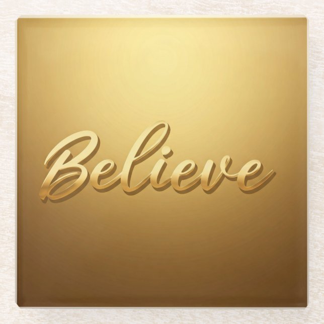 Gold Glaube Glass Untersetzer (Vorderseite)