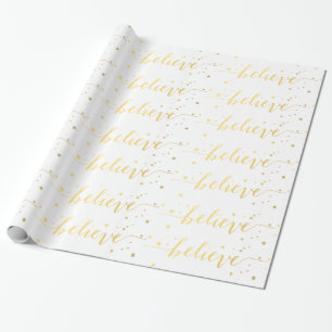Gold Glauben Handschrift   Feiertags-Geschenkpapie Geschenkpapier