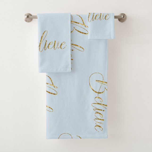 Gold glaubt Winter Blue Badhandtuch Set (Insitu)