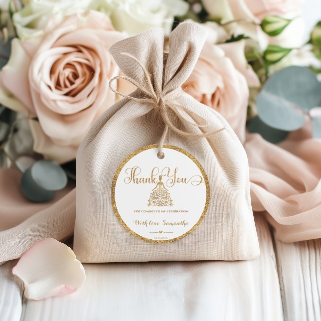 Gold Gliter Princess Baby Dusche Vielen Dank Geschenkanhänger (Von Creator hochgeladen)