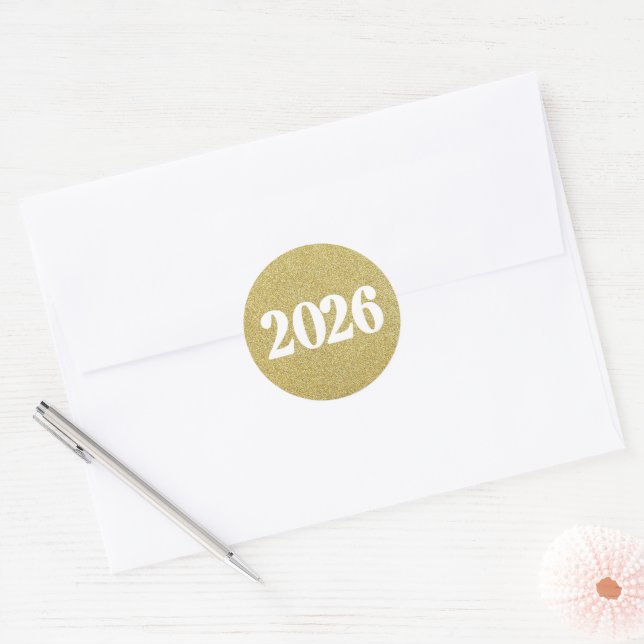Gold glitter 2026 stickers  (Umschlag)