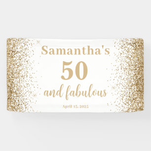 Gold Glitter 50. Geburtstag Banner