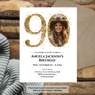Gold Glitter 90. Geburtstag Foto Erwachsene