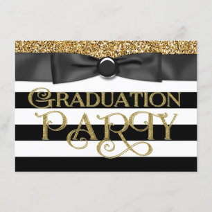 Gold Glitter Abschlussklasse 2015 Abitur/Abschluss Einladung