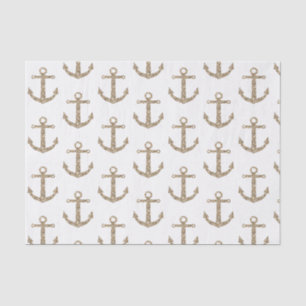 Gold Glitter Anker Nautischer Glamour Elegant Mode Seidenpapier
