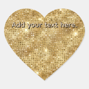 Gold Glitter-Aufkleber mit eigenem Text Herz Herz-Aufkleber
