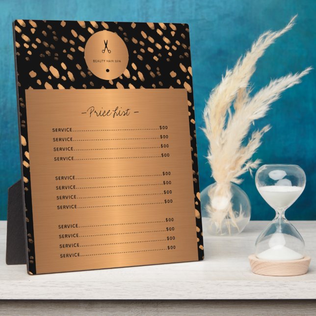 Gold Glitter Black Copper Fotoplatte (Seite)