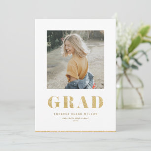 Gold Glitter Bold GRAD Typografie Abschlussfoto Ankündigung