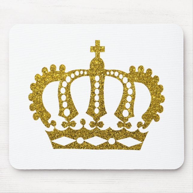 Gold Glitter Crown Mousepad (Vorne)