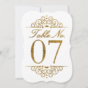 Gold Glitter Effekt Hochzeit Tischnummernkarte (07 Einladung
