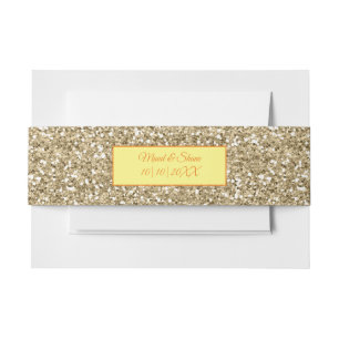 Gold Glitter-Effekt mit bearbeitbaren Namen/ Datum Einladungsbanderole